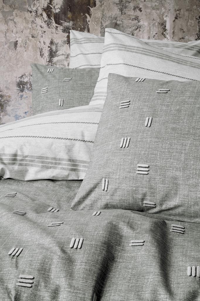 Klein Nakışlı çift Kişilik Nevresim Takımı Patara Gri Bonvagon