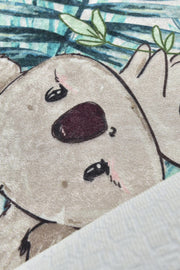 Koala Yeşil 2li Set Dijital Baskılı Banyo Halısı, Kaymaz Taban, Yıkanabilir Bonvagon