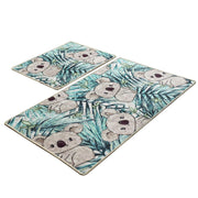 Koala Yeşil 2li Set Dijital Baskılı Banyo Halısı, Kaymaz Taban, Yıkanabilir Bonvagon