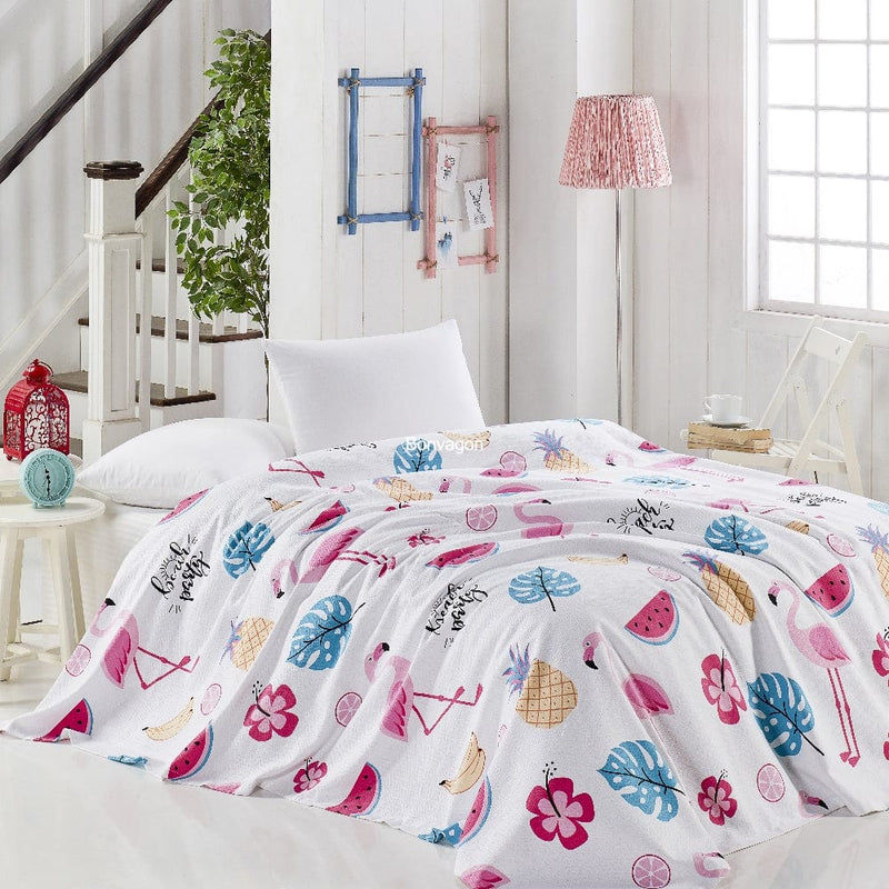 Kokteyl Beyaz Pike King 240x230cm %100 Doğal Pamuk Bonvagon