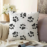 Köpek Ayak İzi Desenli Dijital Baskılı Modern Raşel Kadife Yastık Kırlent Kılıfı Bonvagon