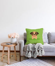 Köpek Desenli Dijital Baskılı Modern Raşel Kadife Kırlent Kılıfı Bonvagon