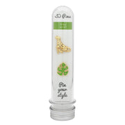 Koşan Leopar ve Tropikal Yaprak Broş Pin Seti Bonvagon Metalmorphose