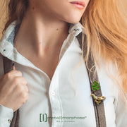 Koşan Leopar ve Tropikal Yaprak Broş Pin Seti Bonvagon Metalmorphose