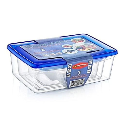 Köşeli Saklama Kabı Seti - 3'lü Paket Bonvagon