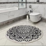 Kozzy Dijital Baskılı Çap 100cm Banyo Halısı, Kaymaz Taban, Yıkanabilir Bonvagon