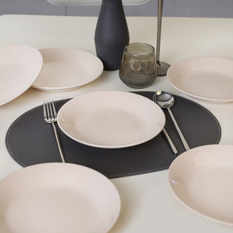 Krem Hitit Yemek Tabağı 21cm 6 Adet