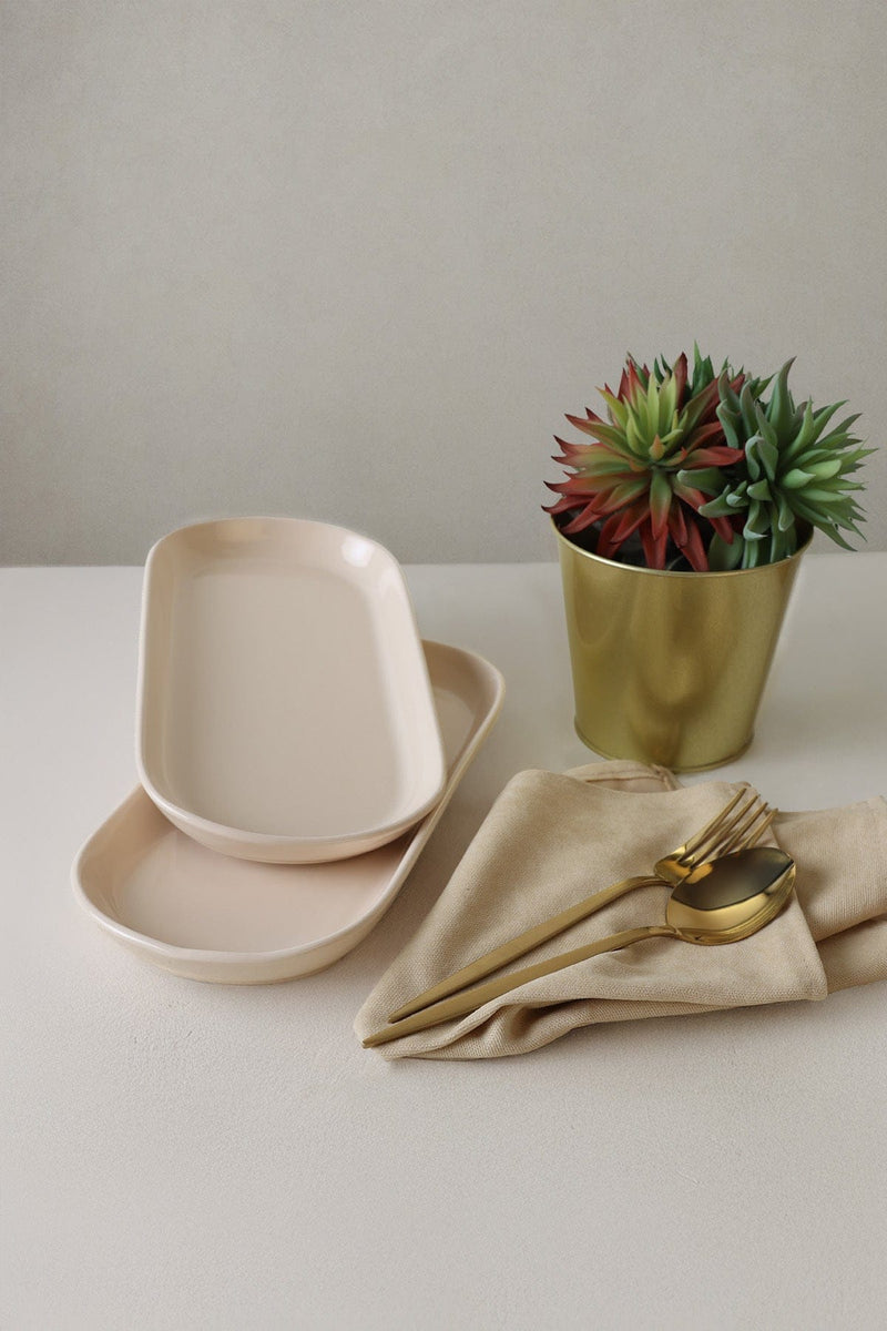 Krem Kayık Tabak 28 Cm - 2 Adet Bonvagon