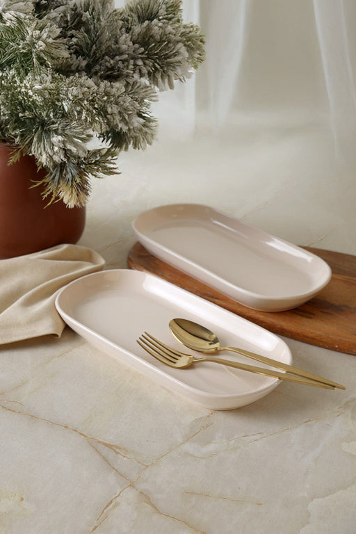 Krem Kayık Tabak 28 Cm - 2 Adet Bonvagon