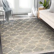 Krem Morrocan Motifli Otantik Desenli Geometrik Eskitme Motifli Dijital Baskılı Makinede Yıkanabilir Saçaklı Halı