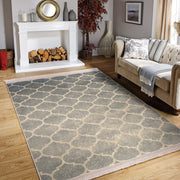 Krem Morrocan Motifli Otantik Desenli Geometrik Eskitme Motifli Koridor Antre Salon Oturma Odası Dijital Baskılı Makinede Yıkanabilir Saçaklı Halı Bonvagon