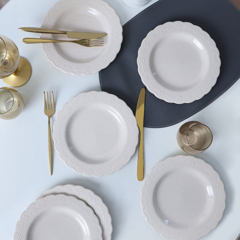 Krem Tango Pasta Tabağı 21cm 6 Adet Bonvagon