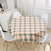 Krem Zeminli Ekose Desenli Dekoratif Leke Tutmaz Masa Örtüsü Bonvagon