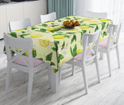 Krem Zeminli Limon Desenli Dekoratif Leke Tutmaz Masa Örtüsü Bonvagon