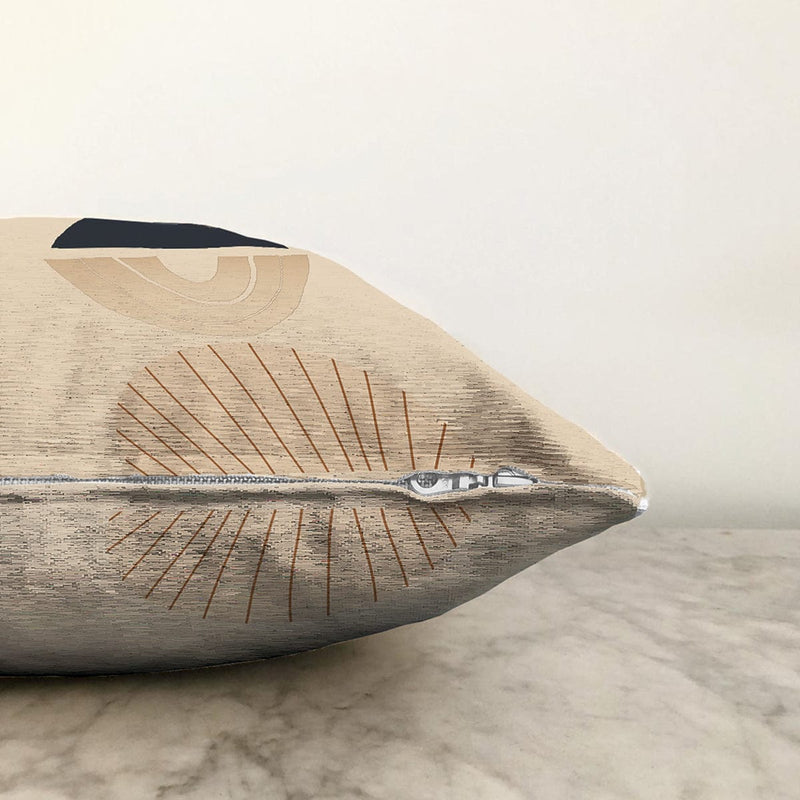 Krem Zeminli Minimalist Tasarımlı Dijital Baskılı Dekoratif Raşel Kadife Yastık Kırlent Kılıfı Bonvagon