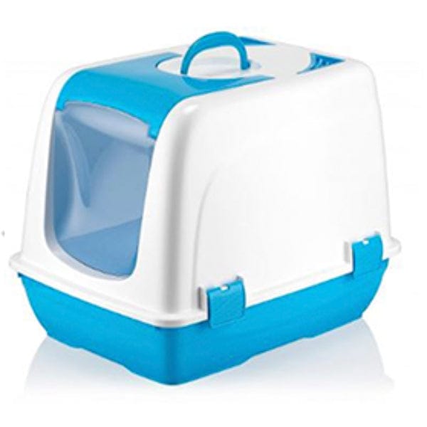 Küçük Kapalı Kedi Tuvaleti Mavi Bonvagon