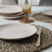 Kumlu Krem Rölyefli Pasta Tabağı 21cm 6 Adet