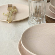 Kumlu Krem Rölyefli Yemek Takımı 18 Parça 6 Kişilik Bonvagon