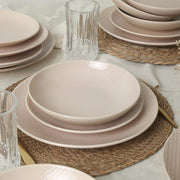 Kumlu Krem Rölyefli Yemek Takımı 18 Parça 6 Kişilik Bonvagon