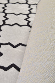 Kupa Beyaz Dekoratif Dijital Baskılı Halı, Kaymaz Taban, Yıkanabilir Bonvagon