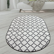 Kupa Oval Beyaz Dijital Baskılı Halı, Kaymaz Taban, Yıkanabilir Bonvagon