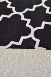 Kupa Siyah Dijital Baskılı 100cm Banyo Halısı, Kaymaz Taban, Yıkanabilir Bonvagon