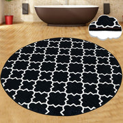 Kupa Siyah Dijital Baskılı 100cm Banyo Halısı, Kaymaz Taban, Yıkanabilir Bonvagon