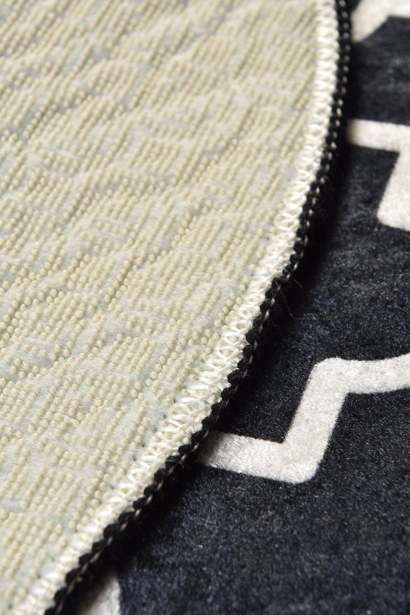 Kupa Siyah Dijital Baskılı 2li Set Banyo Halısı, Kaymaz Taban, Yıkanabilir Bonvagon