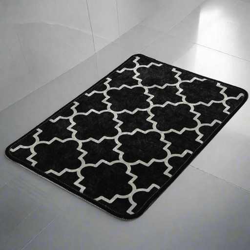 Kupa Siyah Dijital Baskılı 40x60cm Banyo Paspas ve Halısı, Kaymaz Taban, Yıkanabilir Bonvagon