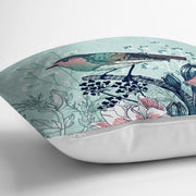 Kuş Motifli Dijital Baskılı Dekoratif Yastık Kırlent Kılıfı 43x43cm Bonvagon