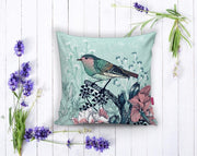 Kuş Motifli Dijital Baskılı Dekoratif Yastık Kırlent Kılıfı 43x43cm Bonvagon