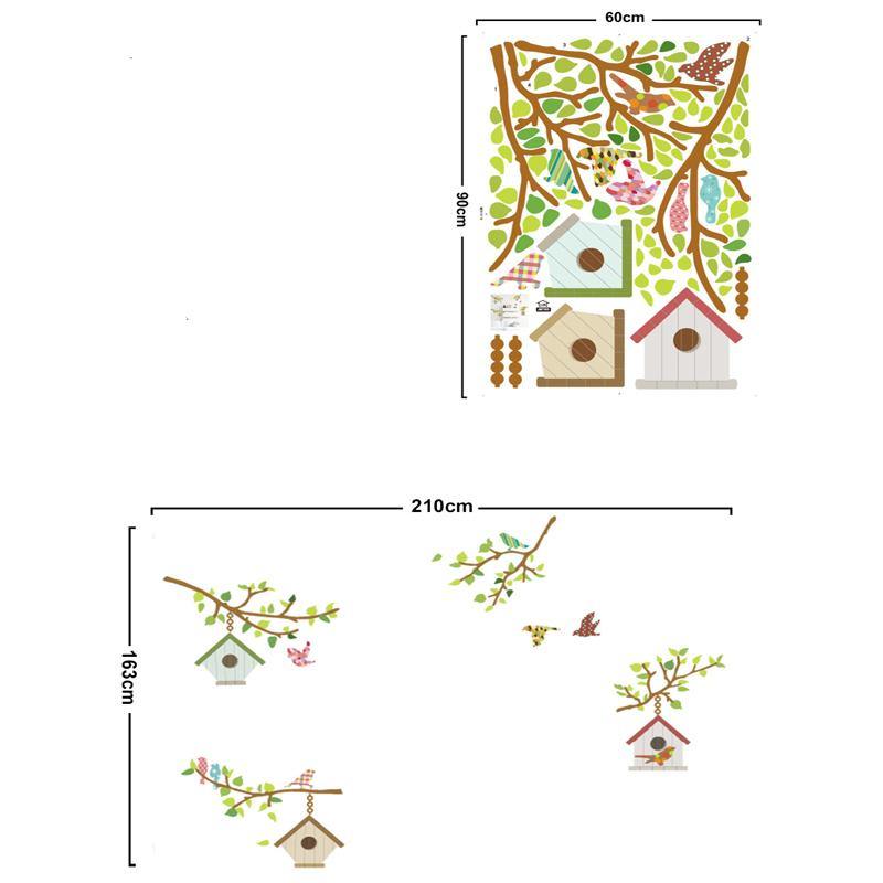 Kuş Yuvaları Duvar Çıkartması Süsü (sticker) Bonvagon