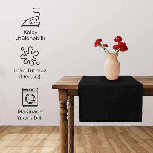 La Table Leke Tutmaz Runner Siyah 50x170cm Bonvagon