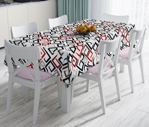 Labirent Çizimli Modern Dijital Baskılı Leke Tutmaz Masa Örtüsü Bonvagon