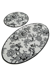 Lace 2li Set Dijital Baskılı Banyo Halısı, Kaymaz Taban, Yıkanabilir Bonvagon