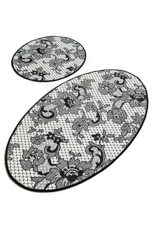 Lace 2li Set Dijital Baskılı Banyo Halısı, Kaymaz Taban, Yıkanabilir Bonvagon