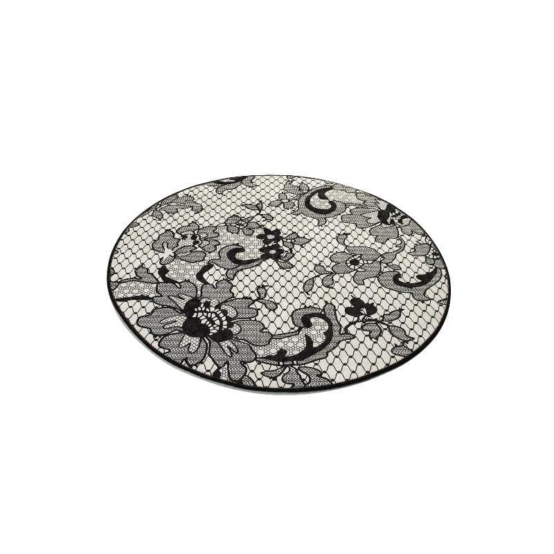 Lace Çap 100cm Dijital Baskılı Banyo Halısı, Kaymaz Taban, Yıkanabilir Bonvagon