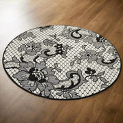 Lace Çap 100cm Dijital Baskılı Banyo Paspas ve Halısı, Kaymaz Taban, Yıkanabilir Bonvagon