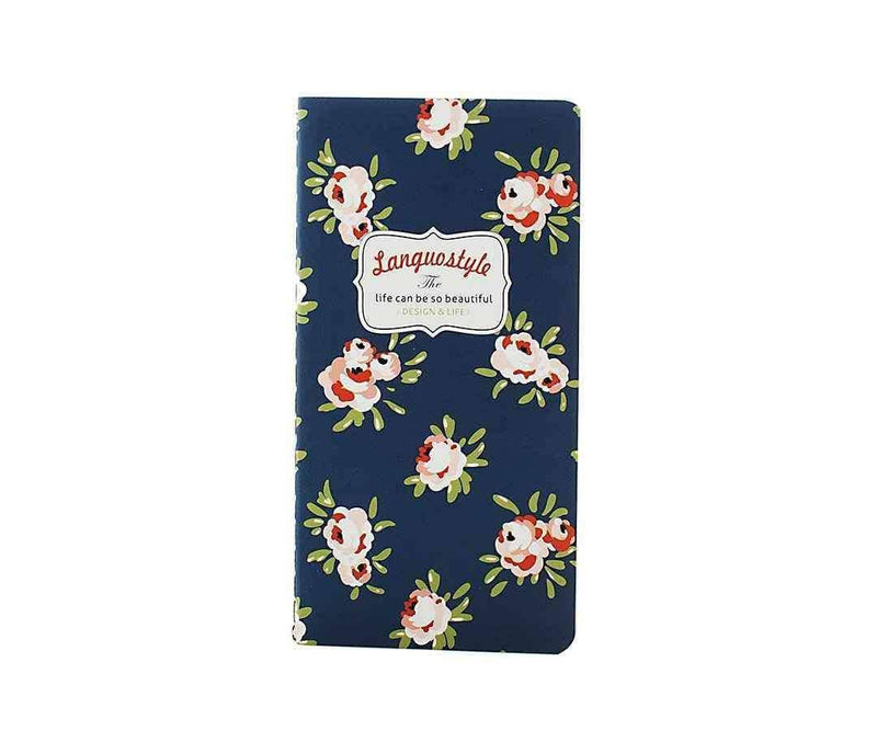 Lacivert Çiçekli Defter Bonvagon