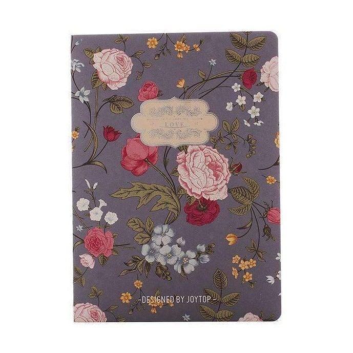 Lacivert Çiçekli Sert Kapaklı Defter Bonvagon