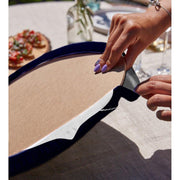 Lacivert Zeminli Çapa Desenli 2li Yuvarlak Amerikan Servisi - Supla Bonvagon