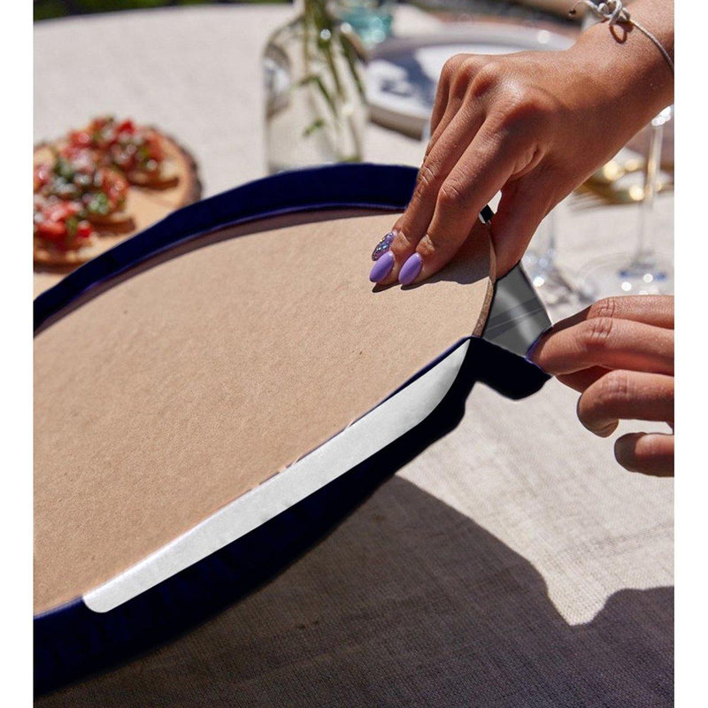 Lacivert Zeminli Yelken Desenli 2li Yuvarlak Amerikan Servisi - Supla Bonvagon