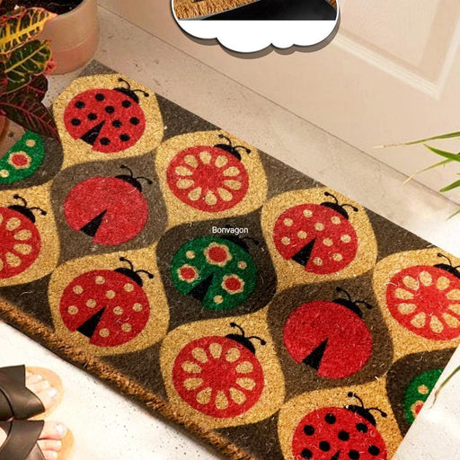 Lady Bug Doğal Koko Hindistan Cevizi Kapı Önü Paspas 60x40cm