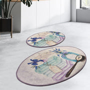 Lavanta Dijital Baskılı 2li Set Banyo Halısı, Kaymaz Taban, Yıkanabilir Bonvagon