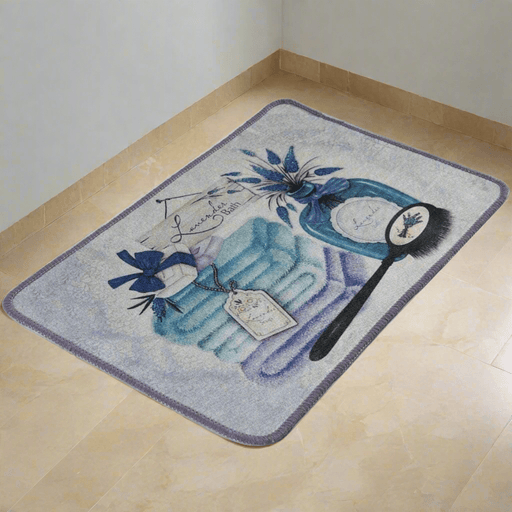 Lavanta Dijital Baskılı 40x60cm Banyo Paspas ve Halısı, Kaymaz Taban, Yıkanabilir Bonvagon