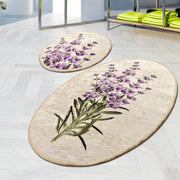 Lavender Dijital Baskılı 2li Set Banyo Halısı, Kaymaz Taban, Yıkanabilir Bonvagon