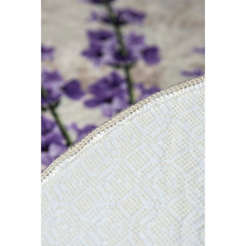 Lavender Dijital Baskılı 2li Set Banyo Halısı, Kaymaz Taban, Yıkanabilir Bonvagon