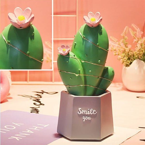 Led Işıklı Kaktüs Biblo Ev Dekorasyon ve Hediyelik Eşya Led Aydınlatma Bonvagon