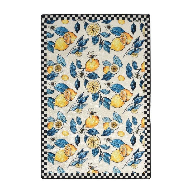 Lemon Dijital Baskılı Mutfak Halısı, Kaymaz Taban, Yıkanabilir Bonvagon