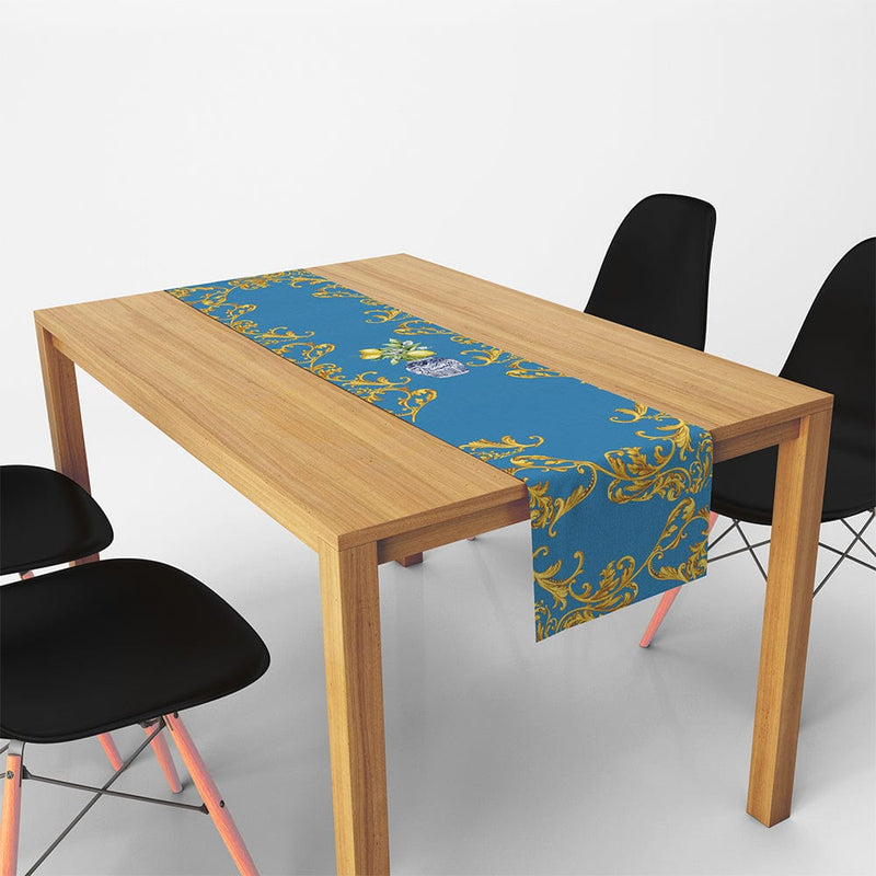 Lemon Tree Blue İnce Keten Runner 140x45cm